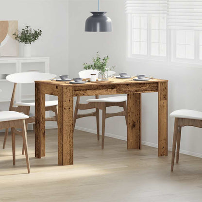 Rustic Engineered Wood Dining Table 120x60x76 cm - Vintage Style