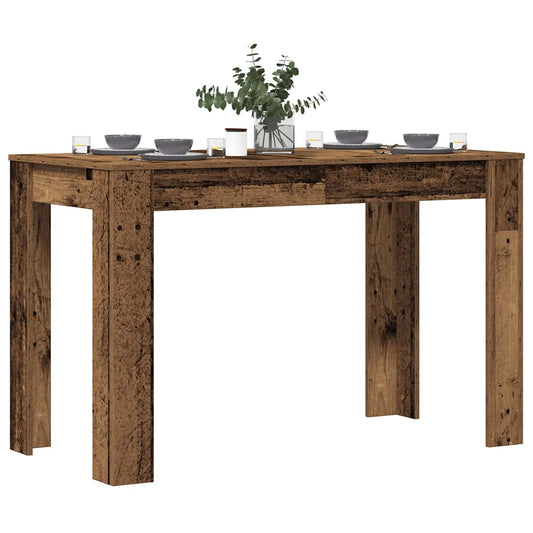 Rustic Engineered Wood Dining Table 120x60x76 cm - Vintage Style