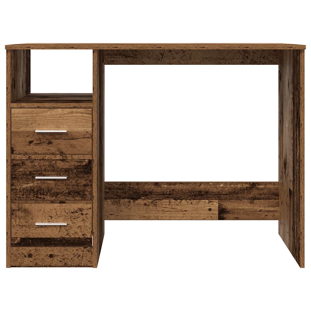 Rustic Engineered Wood Desk, 102x76x50 cm, Vintage Finish