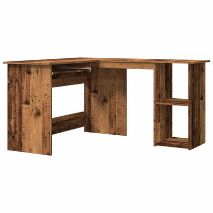 Rustic Corner Desk, 120x140x75 cm, Old Wood Finish, Engineered Wood