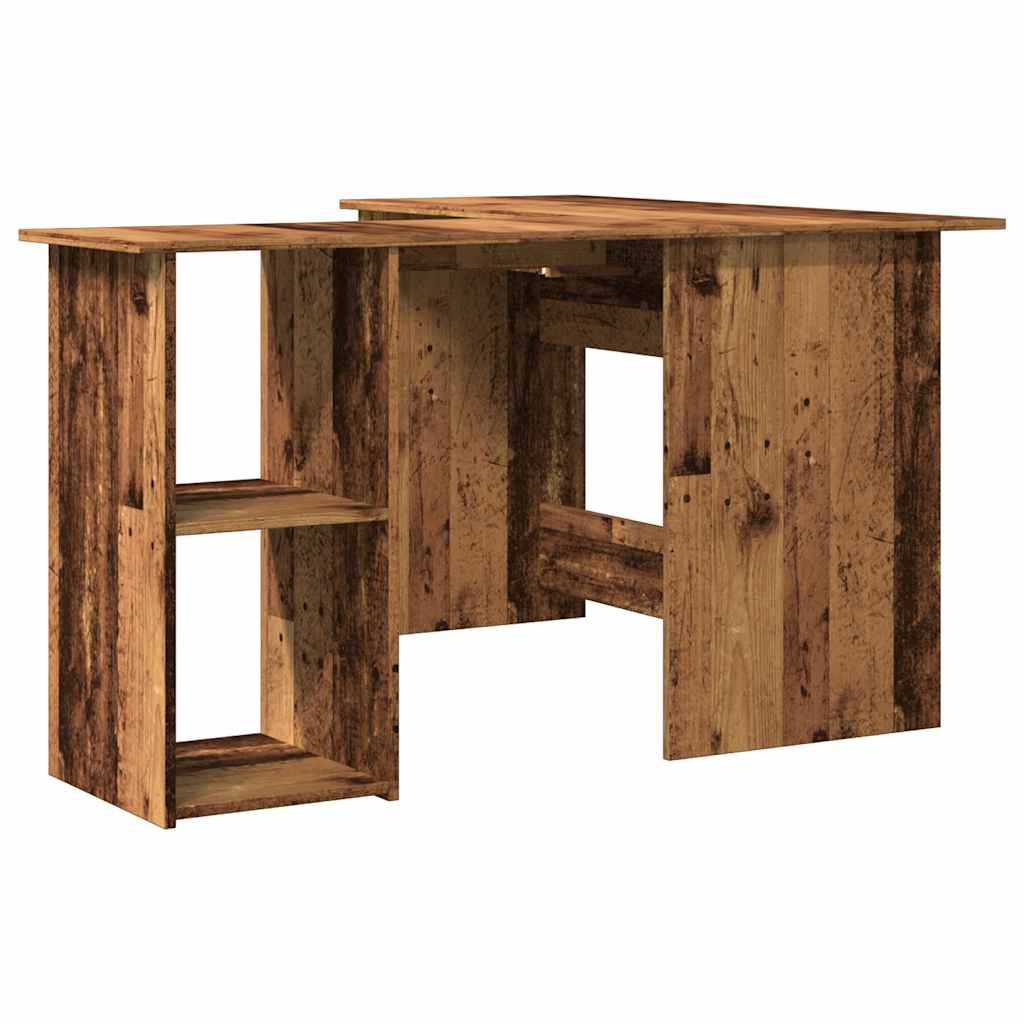Rustic Corner Desk, 120x140x75 cm, Old Wood Finish, Engineered Wood