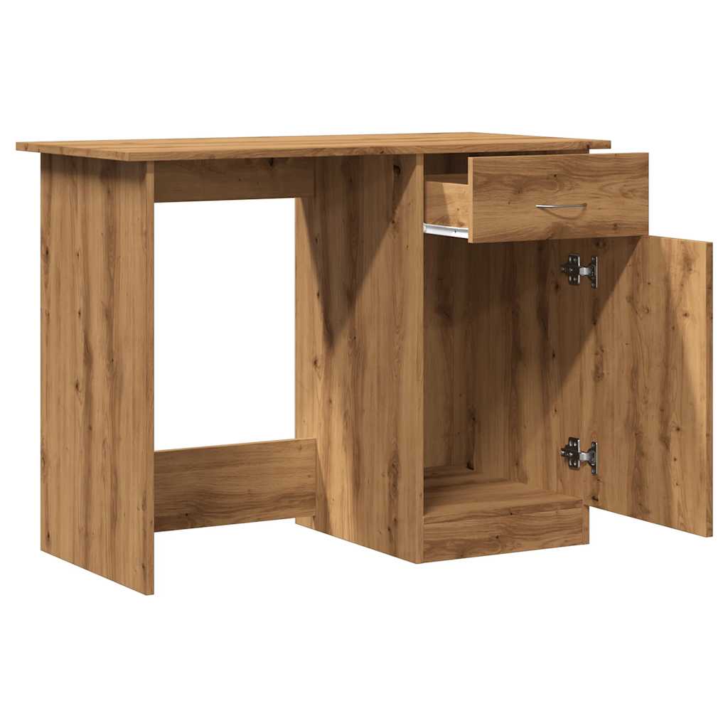 Compact Artisan Oak Desk - Engineered Wood, 100x50x76 cm
