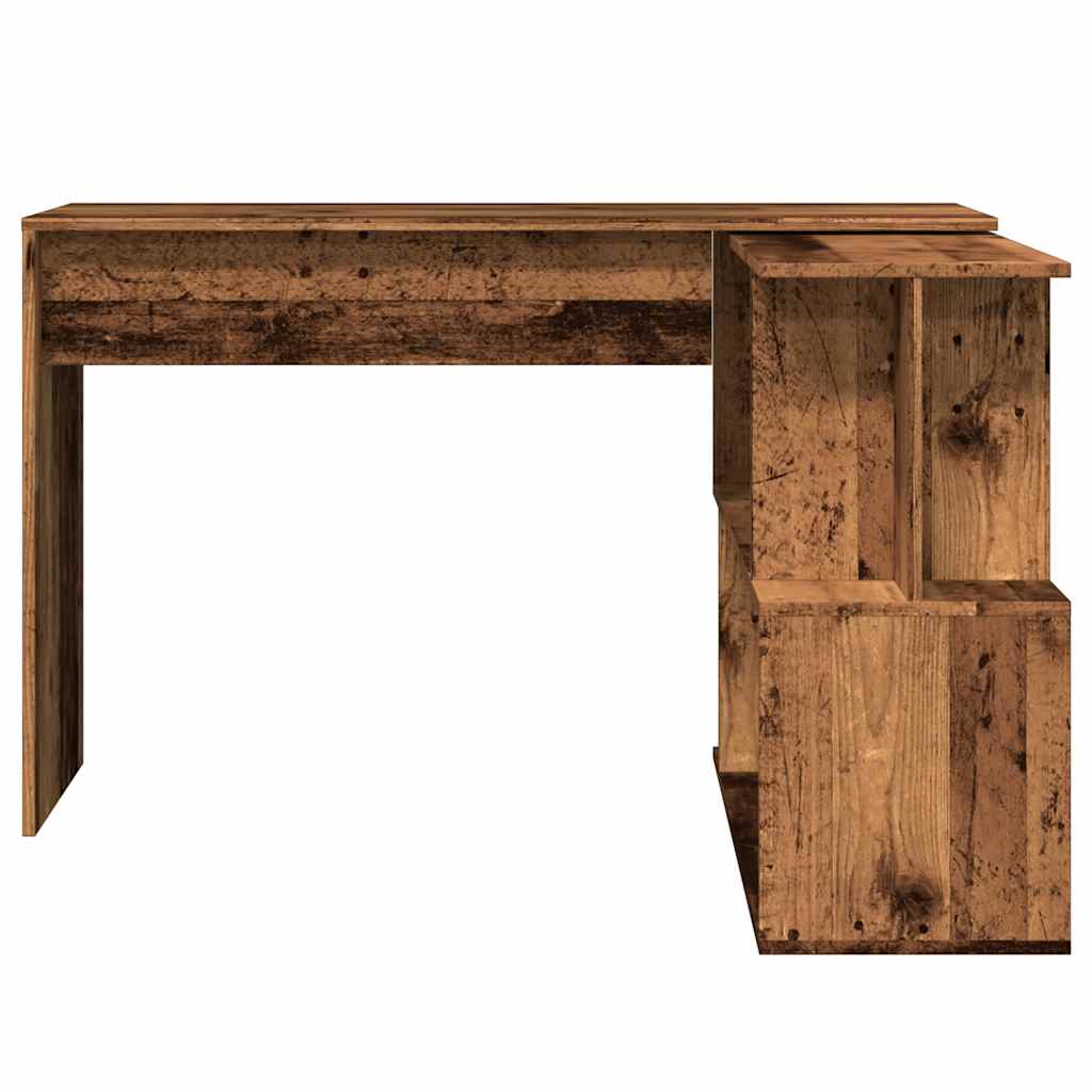 Vintage-Style Corner Desk, 200.5x50x76 cm, Engineered Old Wood Finish