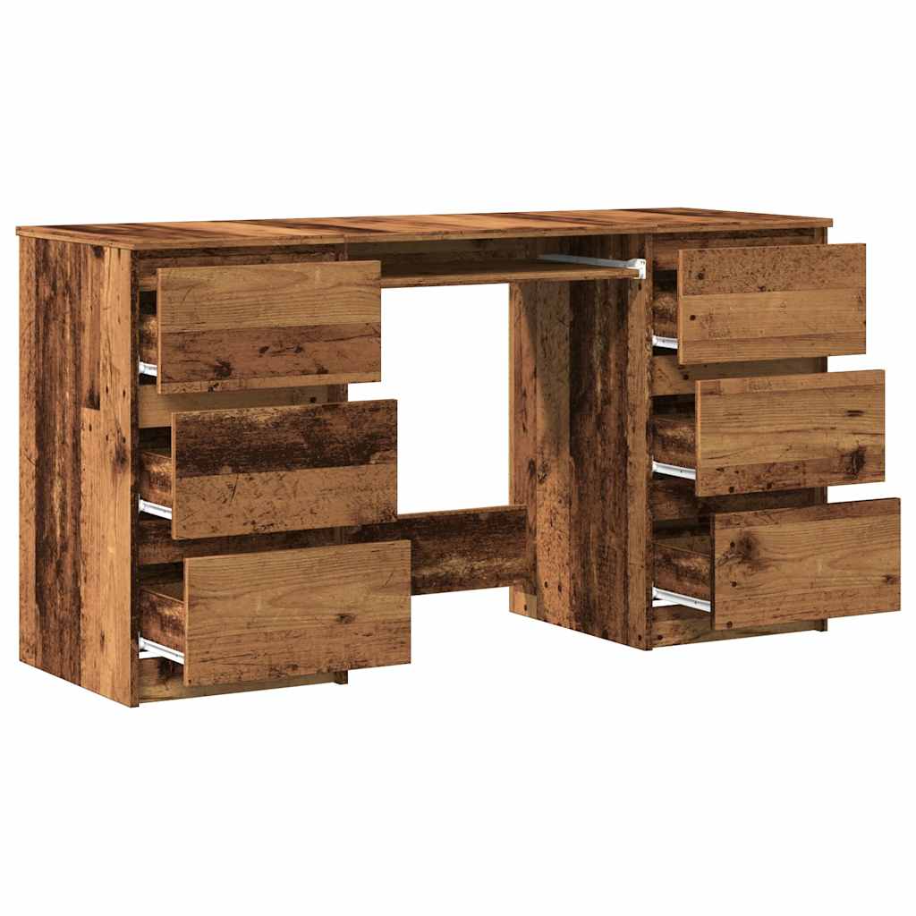 Vintage Writing Desk - 140x50x77 cm, Rustic Engineered Wood