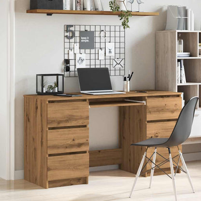 Artisan Oak Writing Desk, 140x50x77 cm, Engineered Wood