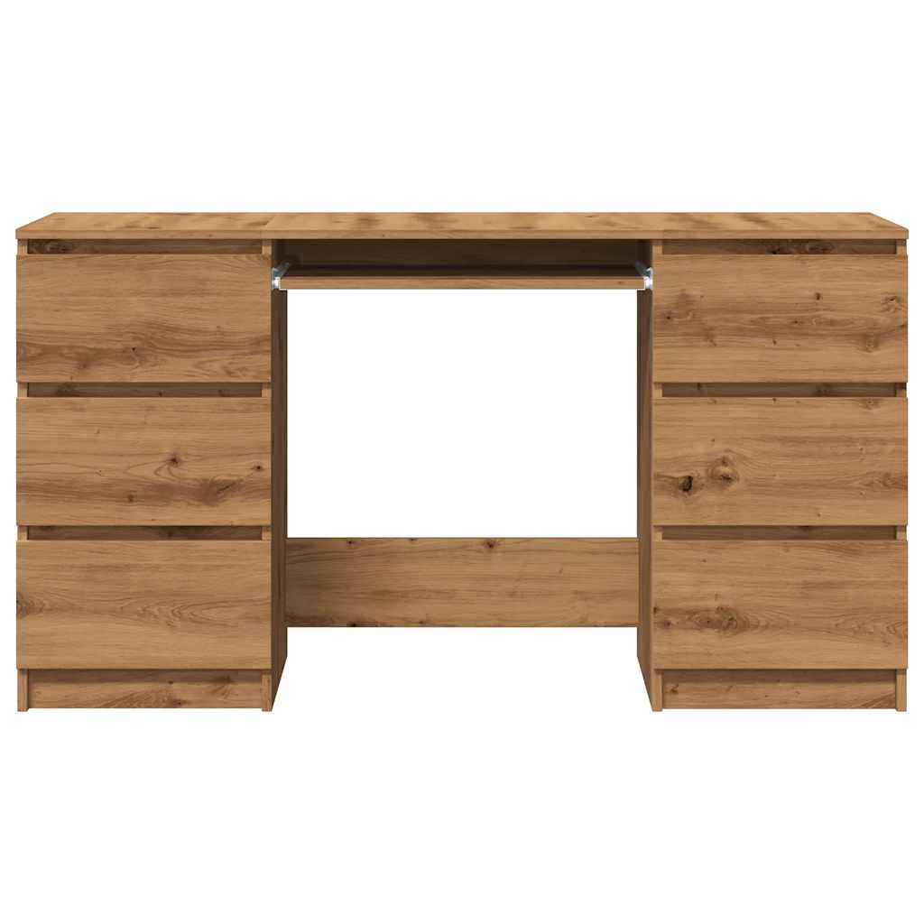 Artisan Oak Writing Desk, 140x50x77 cm, Engineered Wood