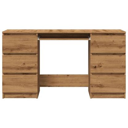 Artisan Oak Writing Desk, 140x50x77 cm, Engineered Wood