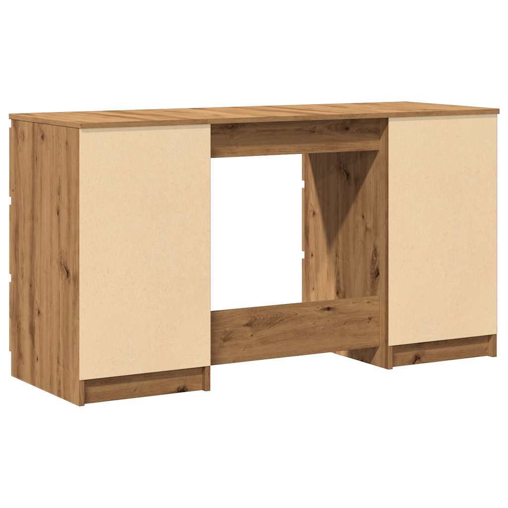 Artisan Oak Writing Desk, 140x50x77 cm, Engineered Wood