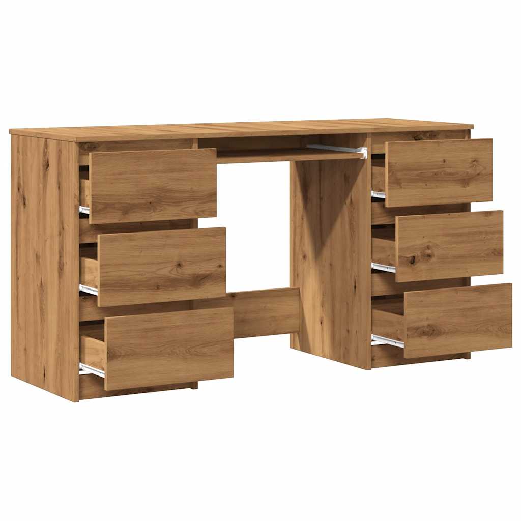 Artisan Oak Writing Desk, 140x50x77 cm, Engineered Wood