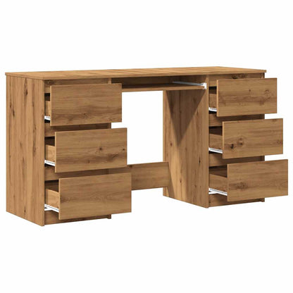 Artisan Oak Writing Desk, 140x50x77 cm, Engineered Wood