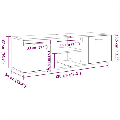 TV Cabinet Artisan Oak 120x34x37 cm Engineered Wood