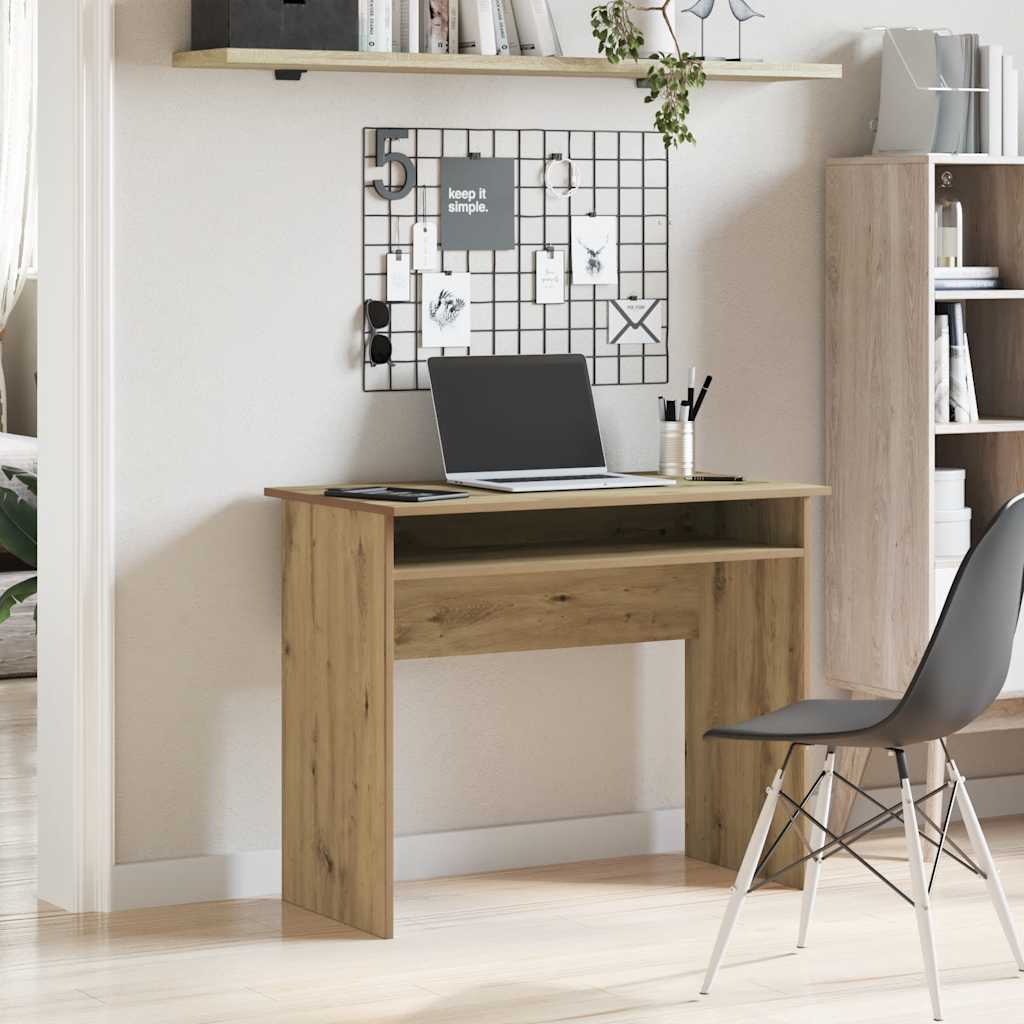 Sleek Oak Desk 90x50x74 cm - Engineered Wood