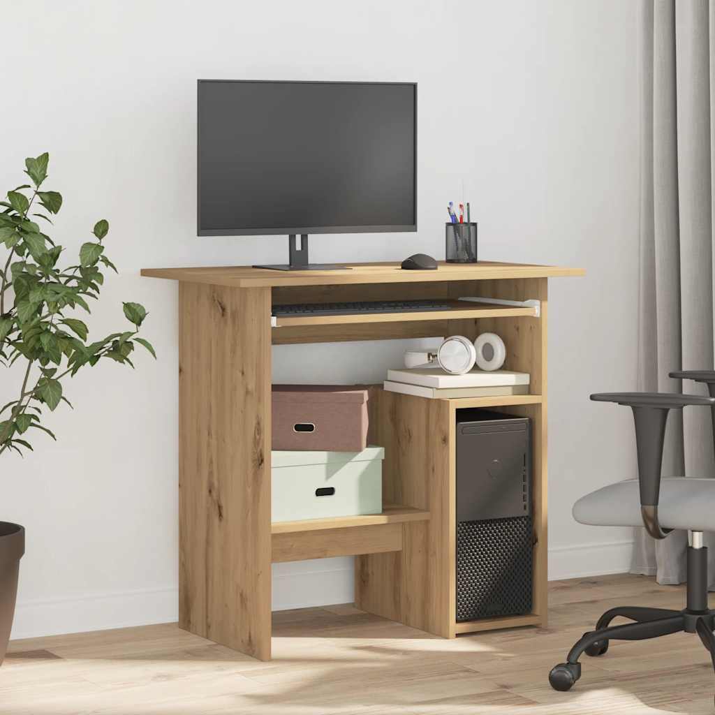 Engineered Oak Desk 80x45x74 cm - Stylish & Compact Workspace