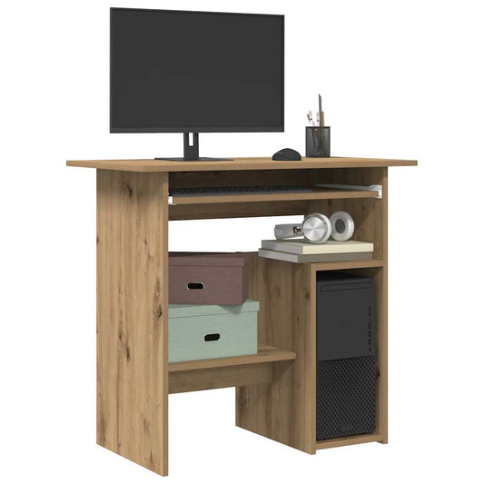 Engineered Oak Desk 80x45x74 cm - Stylish & Compact Workspace
