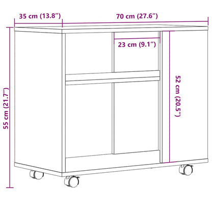 Vintage-Style Engineered Wood Side Table, 70x35x55 cm