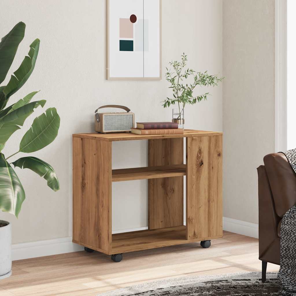 Artisan Oak Side Table 70x35x55 cm - Engineered Wood Elegance