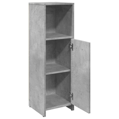 Concrete Grey Engineered Wood Bathroom Cabinet, 30x30x95 cm