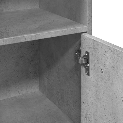 Concrete Grey Engineered Wood Bathroom Cabinet, 30x30x95 cm