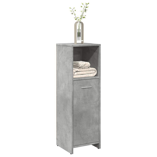Concrete Grey Engineered Wood Bathroom Cabinet, 30x30x95 cm