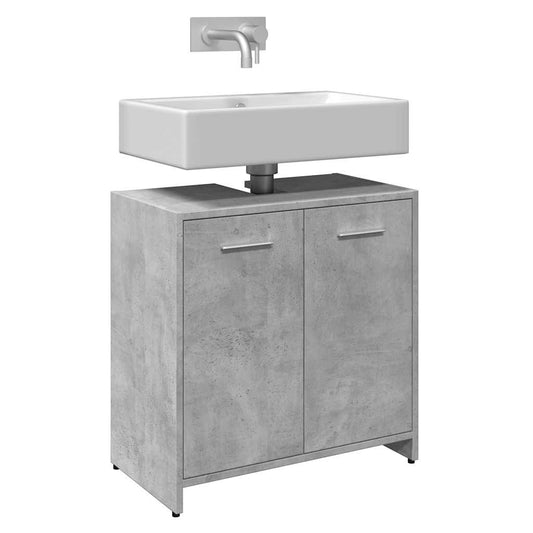 Concrete Grey Bathroom Sink Cabinet 60x33x60 cm - Engineered Wood