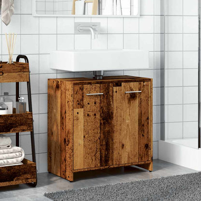 Rustic Engineered Wood Bathroom Sink Cabinet, 60x33x60 cm
