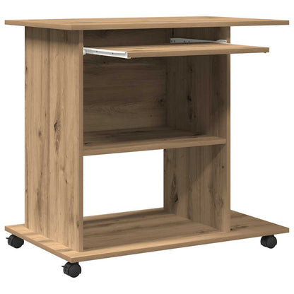 Artisan Oak Computer Desk 80x50x75 cm - Engineered Wood