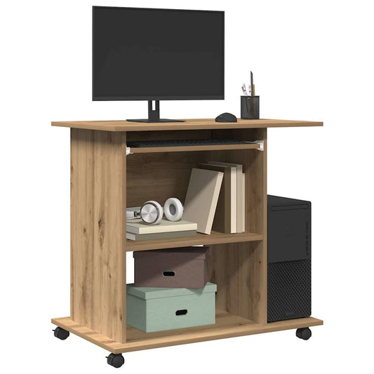 Artisan Oak Computer Desk 80x50x75 cm - Engineered Wood