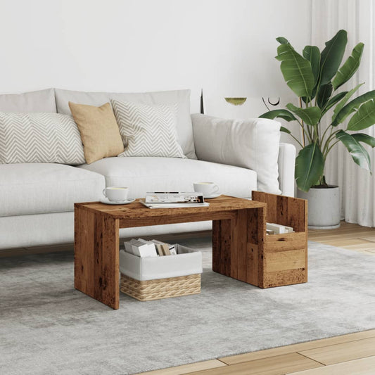 Coffee Table Old Wood 90x45x35 cm Engineered Wood