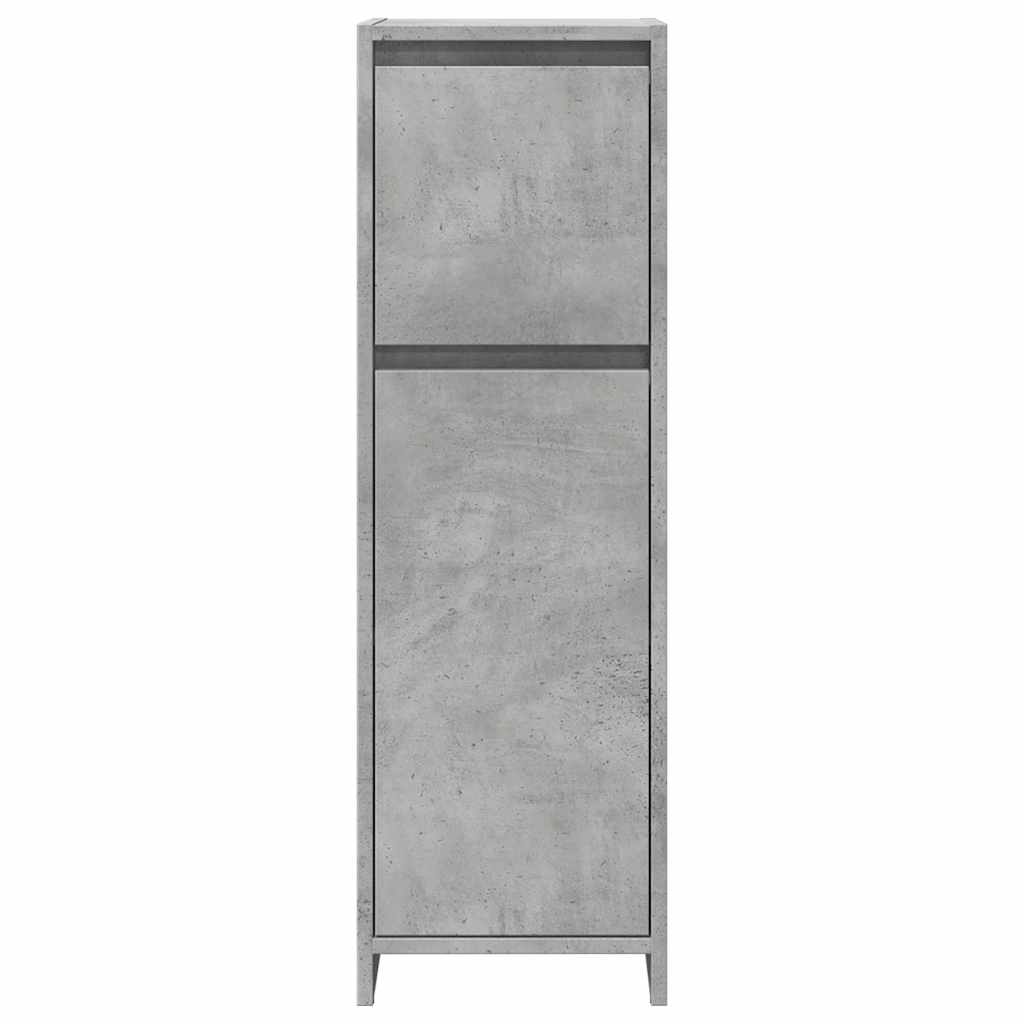 Concrete Grey Bathroom Cabinet, 30x30x95cm, Engineered Wood