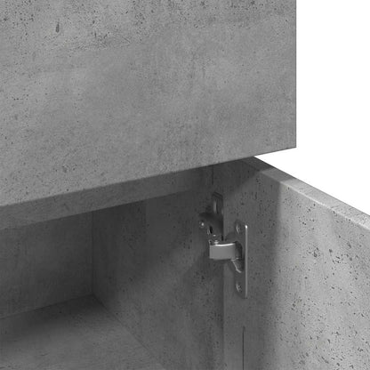 Concrete Grey Bathroom Cabinet, 30x30x95cm, Engineered Wood