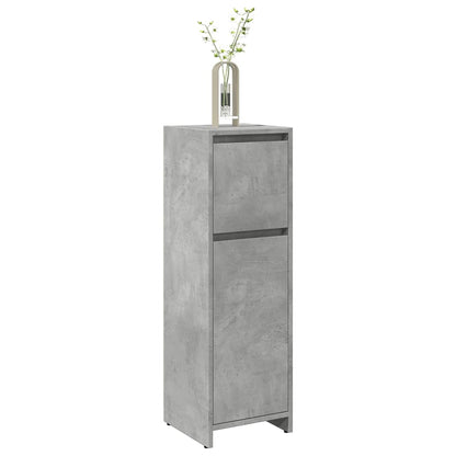 Concrete Grey Bathroom Cabinet, 30x30x95cm, Engineered Wood