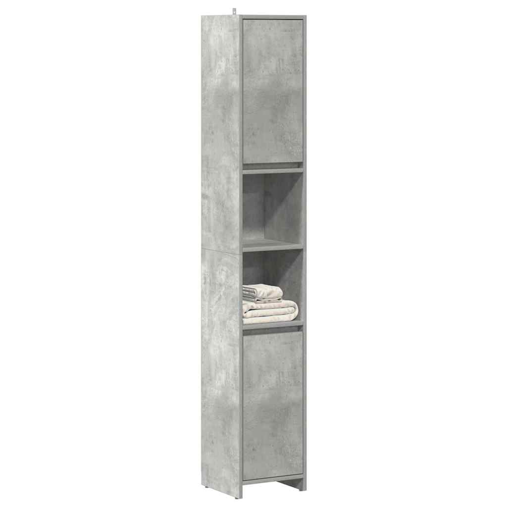 Concrete Grey Bathroom Cabinet, Engineered Wood, 30x30x183.5 cm