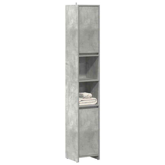 Concrete Grey Bathroom Cabinet, Engineered Wood, 30x30x183.5 cm