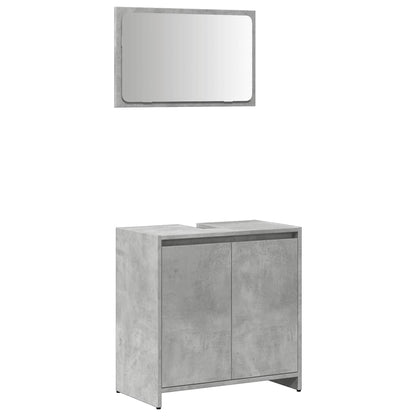 Concrete Grey Engineered Wood Bathroom Set - 2 Piece Furniture
