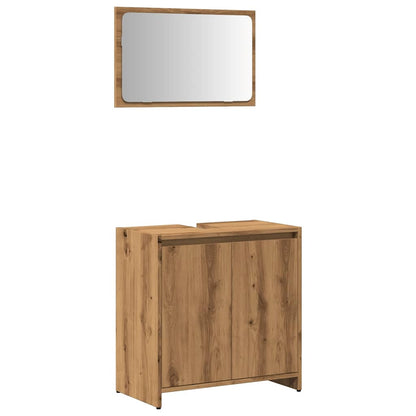 Artisan Oak 2-Piece Bathroom Set - Engineered Wood Elegance