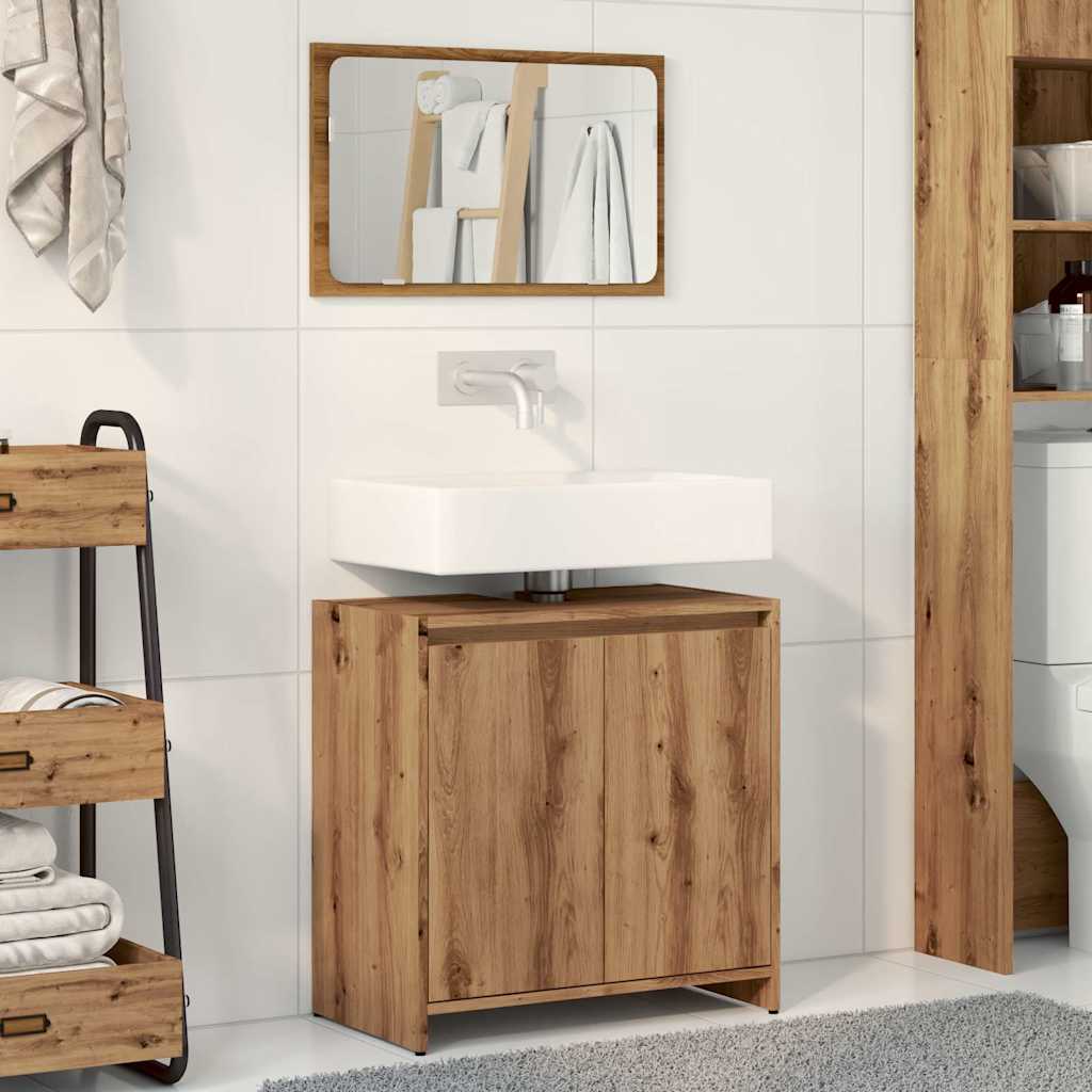 Artisan Oak 2-Piece Bathroom Set - Engineered Wood Elegance