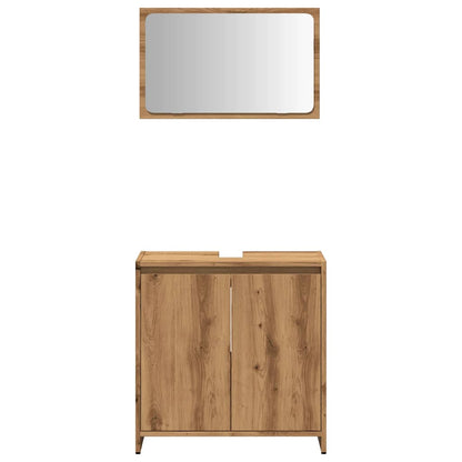 Artisan Oak 2-Piece Bathroom Set - Engineered Wood Elegance