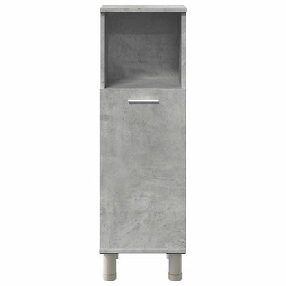 Compact Concrete Grey Bathroom Cabinet, Engineered Wood, 30x30x95 cm
