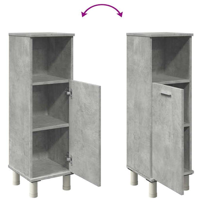 Compact Concrete Grey Bathroom Cabinet, Engineered Wood, 30x30x95 cm