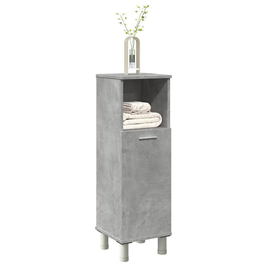 Compact Concrete Grey Bathroom Cabinet, Engineered Wood, 30x30x95 cm