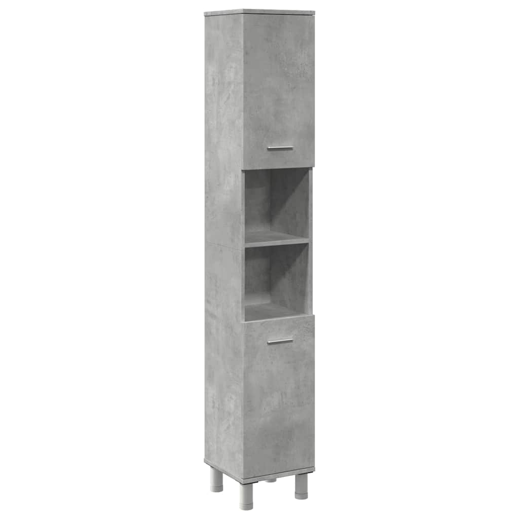 Concrete Grey Bathroom Cabinet, 30x30x179 cm, Engineered Wood
