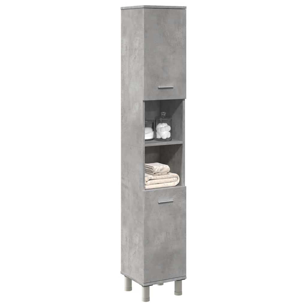Concrete Grey Bathroom Cabinet, 30x30x179 cm, Engineered Wood