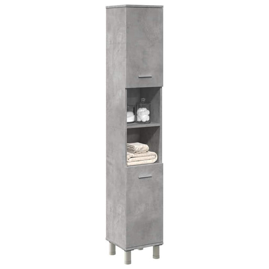 Concrete Grey Bathroom Cabinet, 30x30x179 cm, Engineered Wood