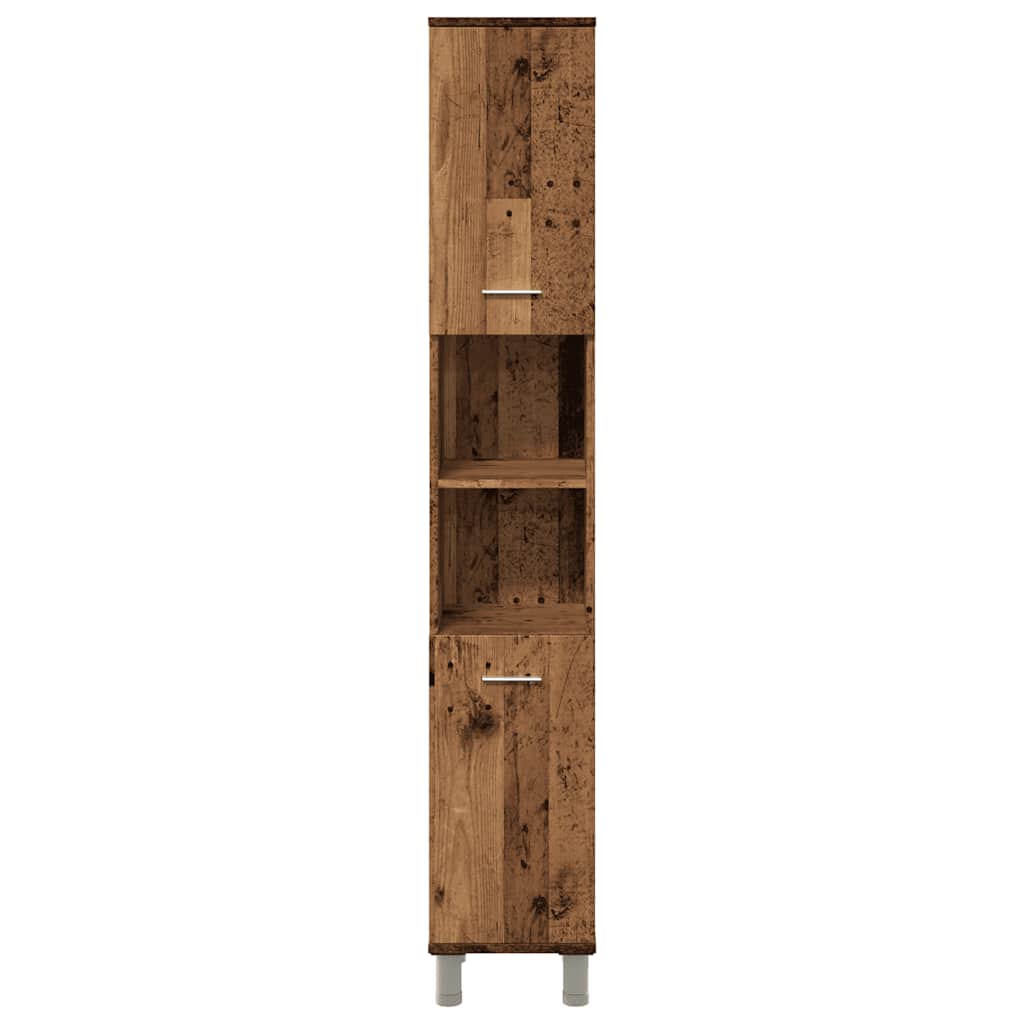 Rustic Bathroom Cabinet 179cm Tall, Engineered Old Wood Finish