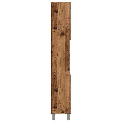 Rustic Bathroom Cabinet 179cm Tall, Engineered Old Wood Finish