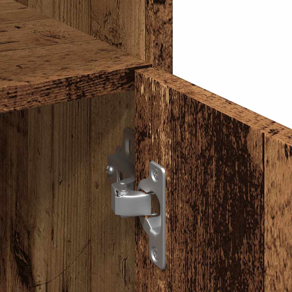 Rustic Bathroom Cabinet 179cm Tall, Engineered Old Wood Finish