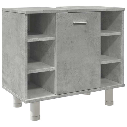 Concrete Grey Engineered Wood Bathroom Cabinet 60x32x53.5 cm