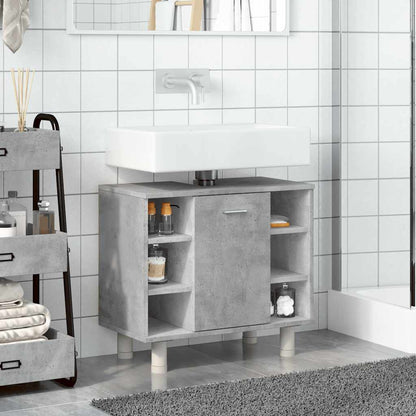 Concrete Grey Engineered Wood Bathroom Cabinet 60x32x53.5 cm