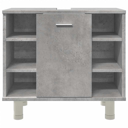 Concrete Grey Engineered Wood Bathroom Cabinet 60x32x53.5 cm