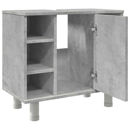 Concrete Grey Engineered Wood Bathroom Cabinet 60x32x53.5 cm